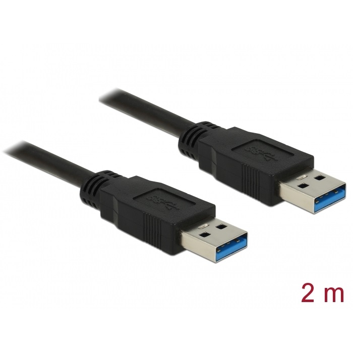 Delock USB-A 3.0 Data Cable M/M 2m Black (85062)