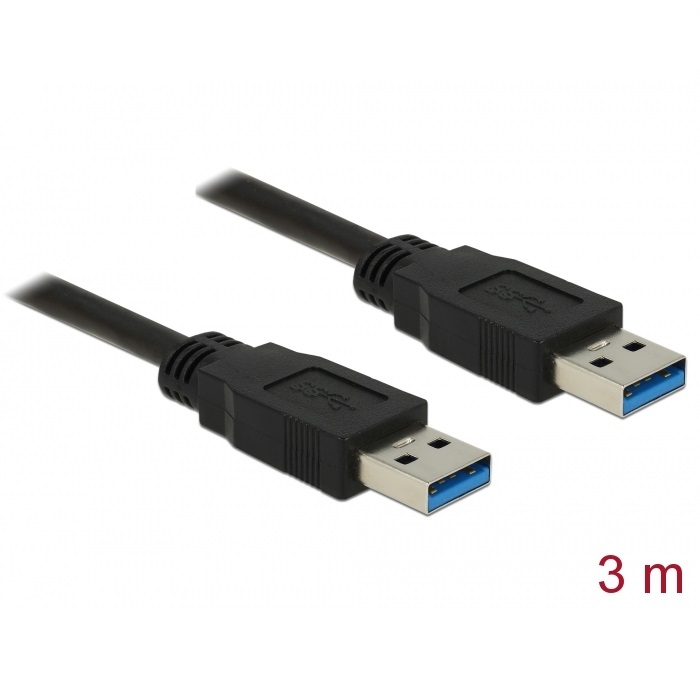 Delock USB-A 3.0 Data Cable M/M 3m Black (85063)
