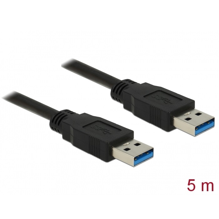 Delock USB-A 3.0 Data Cable M/M 5m Black (85064)