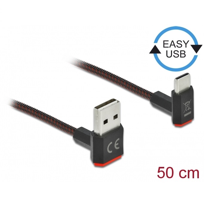 Delock EASY Cable USB-A 2.0 > USB-C 2.0 Angled 0.5m (85275)