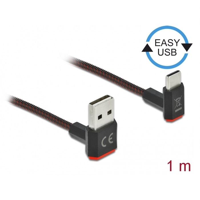 Delock EASY Cable USB-A 2.0 > USB-C 2.0 Angled 1m (85276)