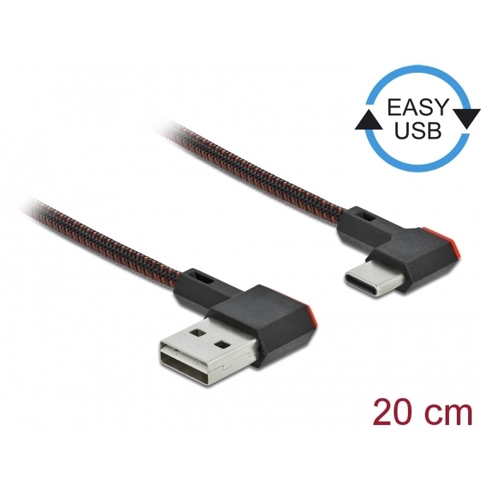 Delock EASY Cable USB-A 2.0 > USB-C 2.0 Angled 0.2m (85279)