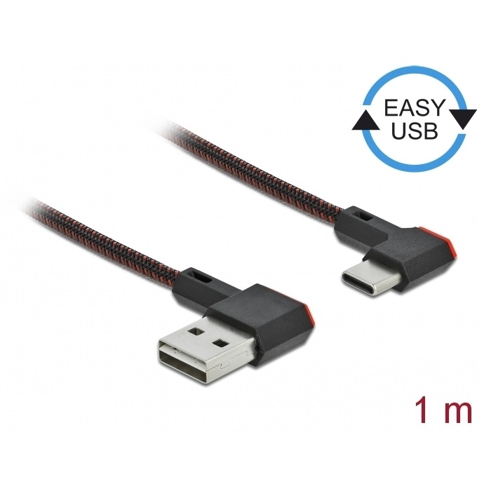 Delock EASY Cable USB-A 2.0 > USB-C 2.0 Angled 1m (85281)