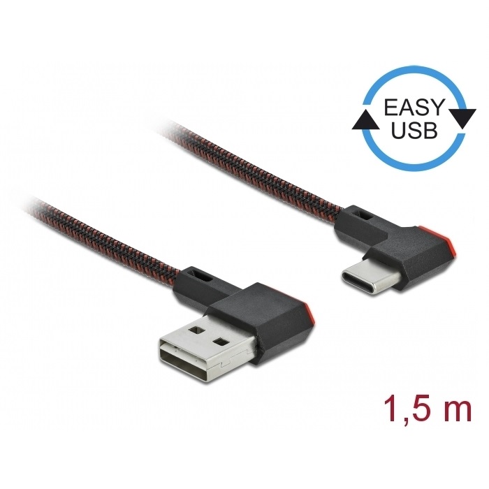 Delock EASY Cable USB-A 2.0 > USB-C 2.0 Angled 1.5m (85282)