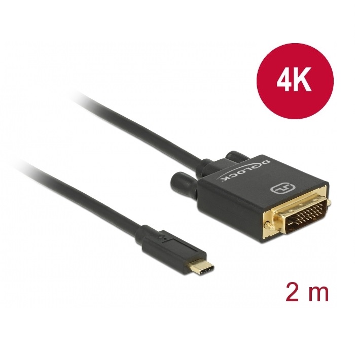 Delock USB-C 3 > DVI-D 4K 30Hz 2m (85321)