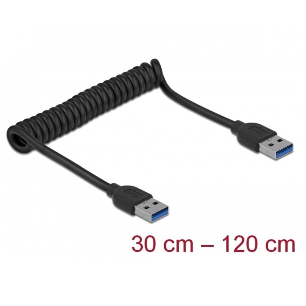 Delock USB-A 3.0 Coiled Cable M/M (85348)