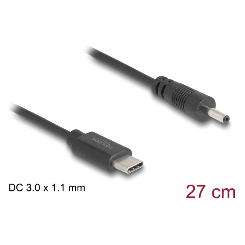 Delock USB TypeC Power Cable > DC 3.0 x 1.1 mm 27cm (85403)