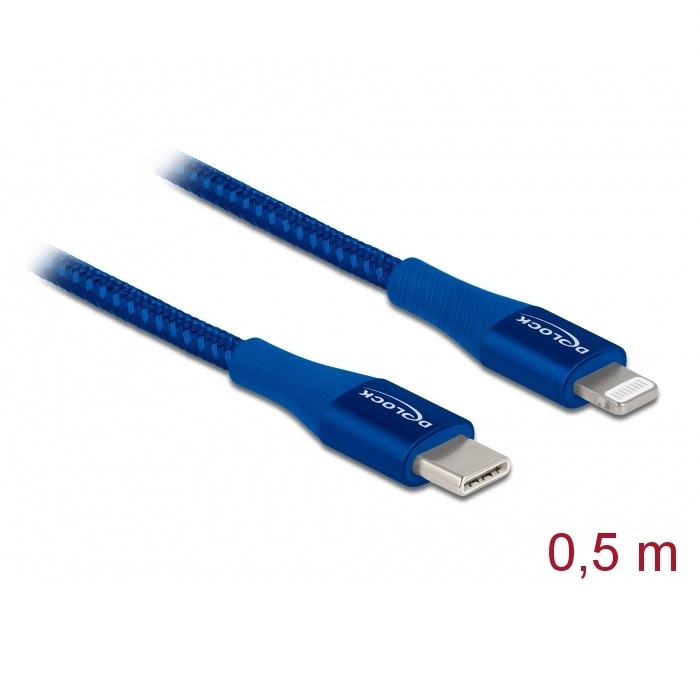 Delock Data & Charging USB-C 2.0 > Lightning 0.5m Blue (85415)