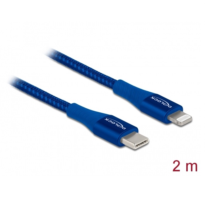 Delock Data & Charging USB-C 2.0 > Lightning 2m Blue (85417)