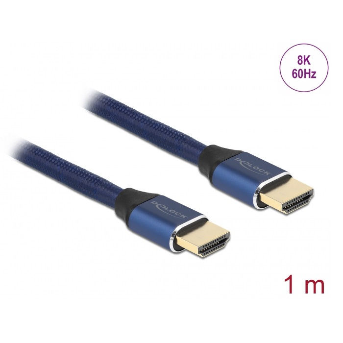 Delock HDMI Cable 48Gbps 8K 60Hz Blue 1m (85446)