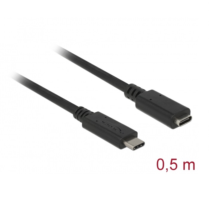 Delock Extension Cable USB-C 10Gbps 4K PD 60W 0.5m (85532)