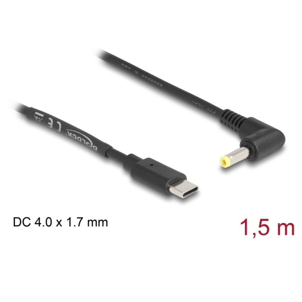 Delock USB TypeC Power Cable > DC 4.0 x 1.7 mm 1.5m (85665)