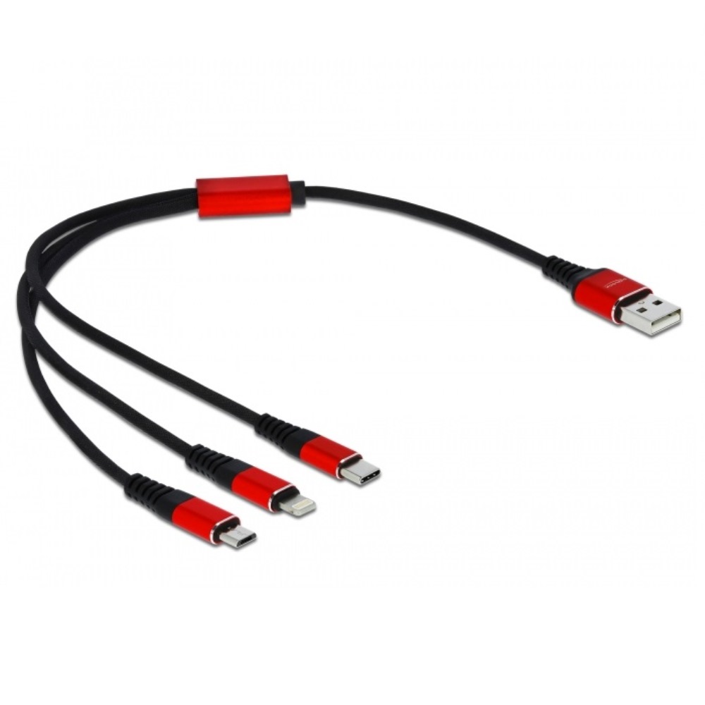 Delock USB > Lightning / Micro USB / USB TypeC 30cm (85891)