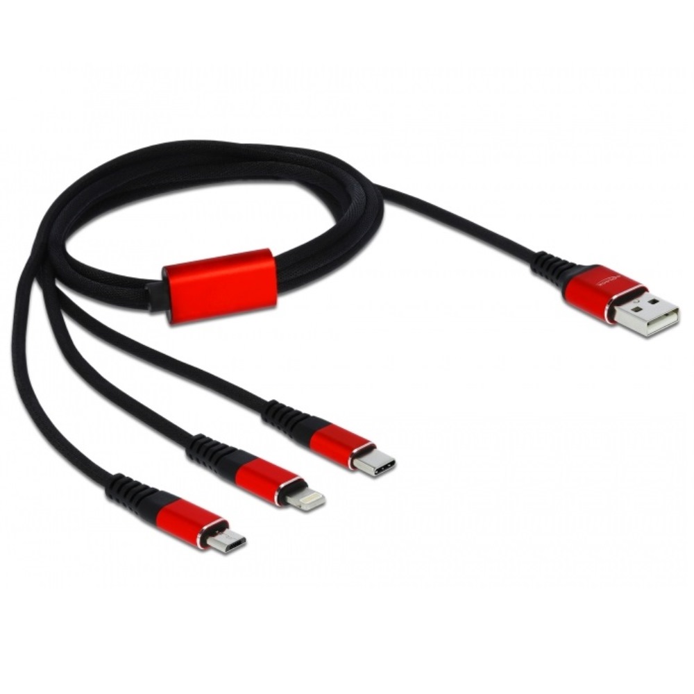 Delock USB > Lightning / Micro USB / USB TypeC 1m (85892)