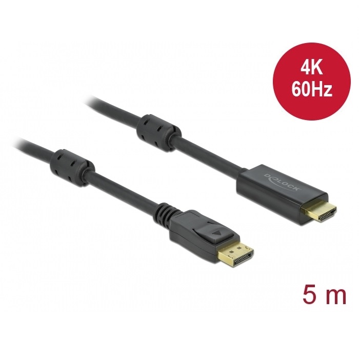 Delock Active Cable DisplayPort 1.2 > HDMI 4K 60Hz 5m (85958)