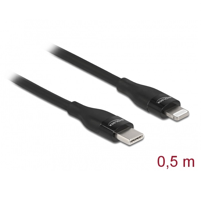 Delock Data & Charging USB-C 2.0 > Lightning 0.5m Black (86636)