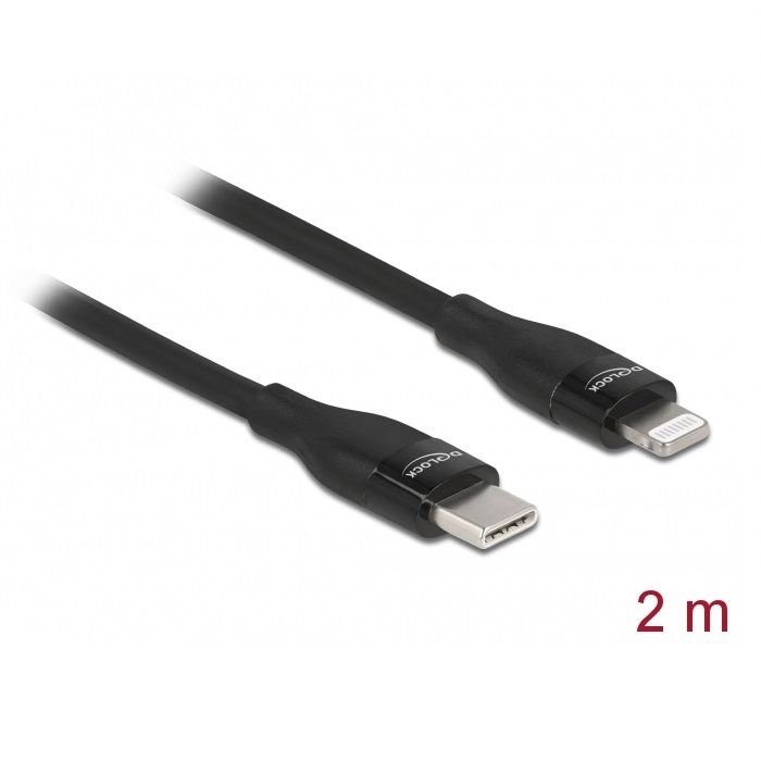 Delock Data & Charging USB-C 2.0 > Lightning 2m Black (86638)