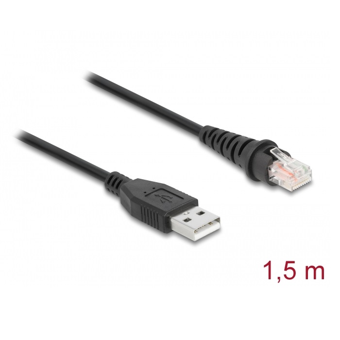 Delock RJ50 > USB-A Barcode Scanner Cable 1.5m (90598)