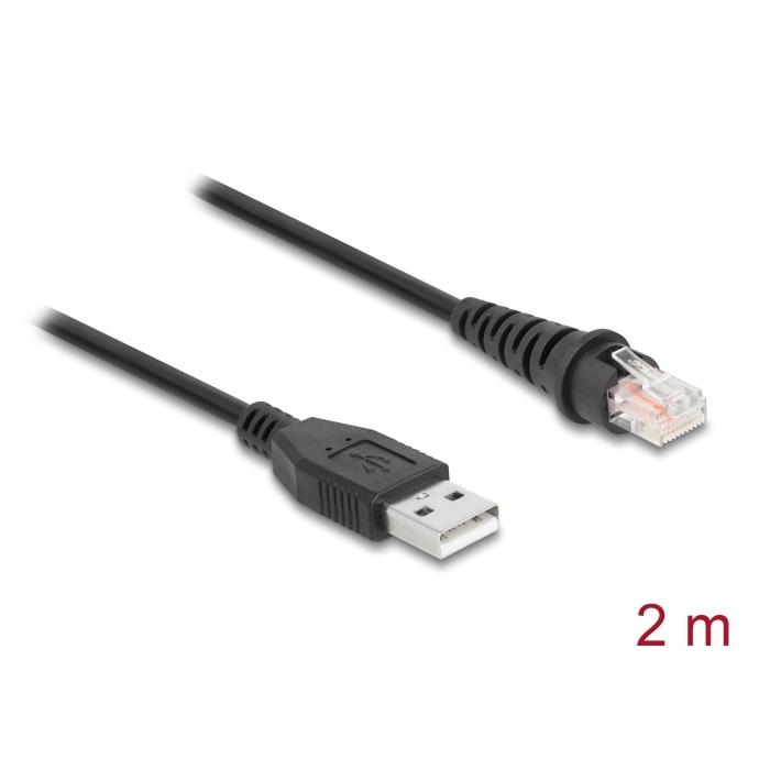 Delock RJ50 > USB-A Barcode Scanner Cable 2m (90611)