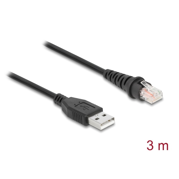 Delock RJ50 > USB-A Barcode Scanner Cable 3m (90612)