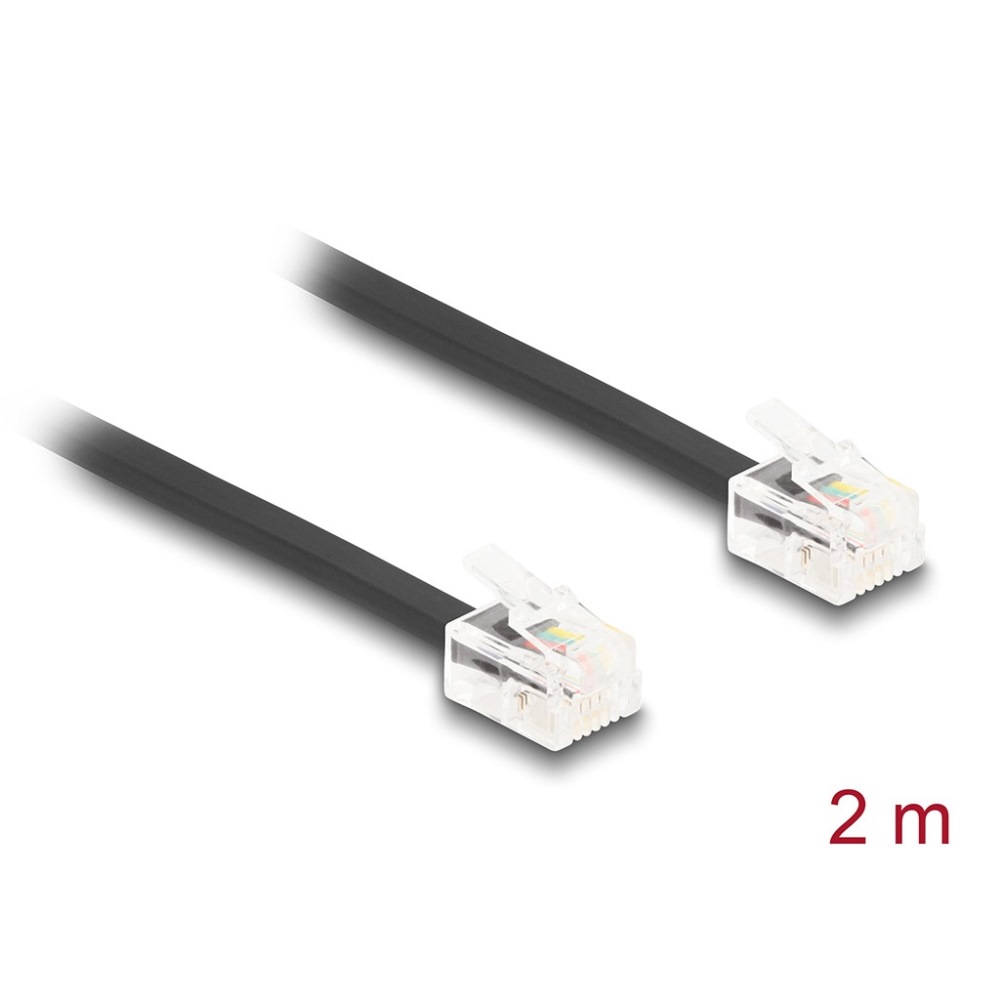 Delock Cable RJ11 M/M 2m Black (90618)