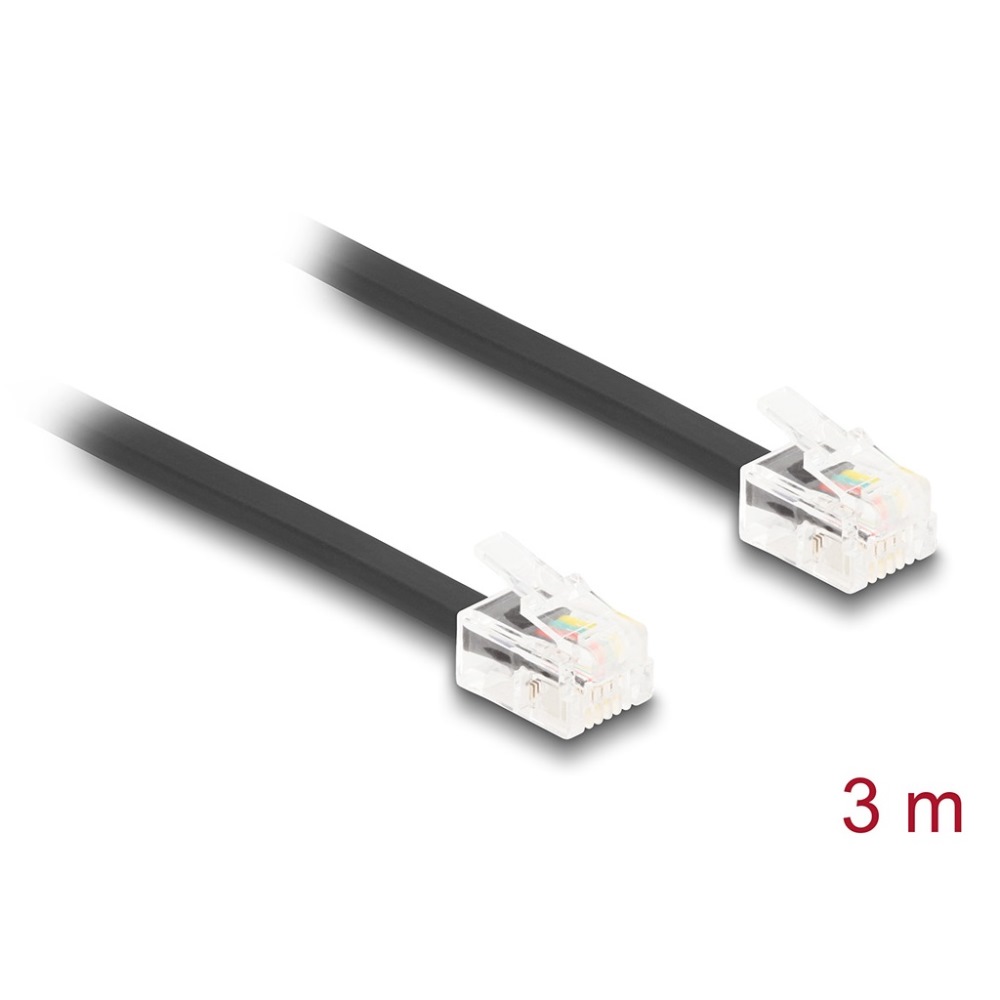 Delock Cable RJ11 M/M 3m Black (90619)