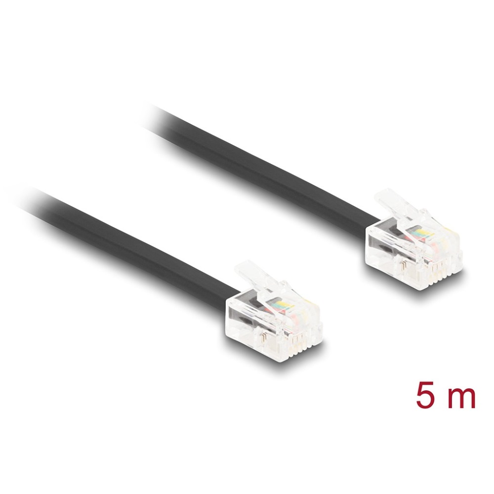Delock Cable RJ11 M/M 5m Black (90620)