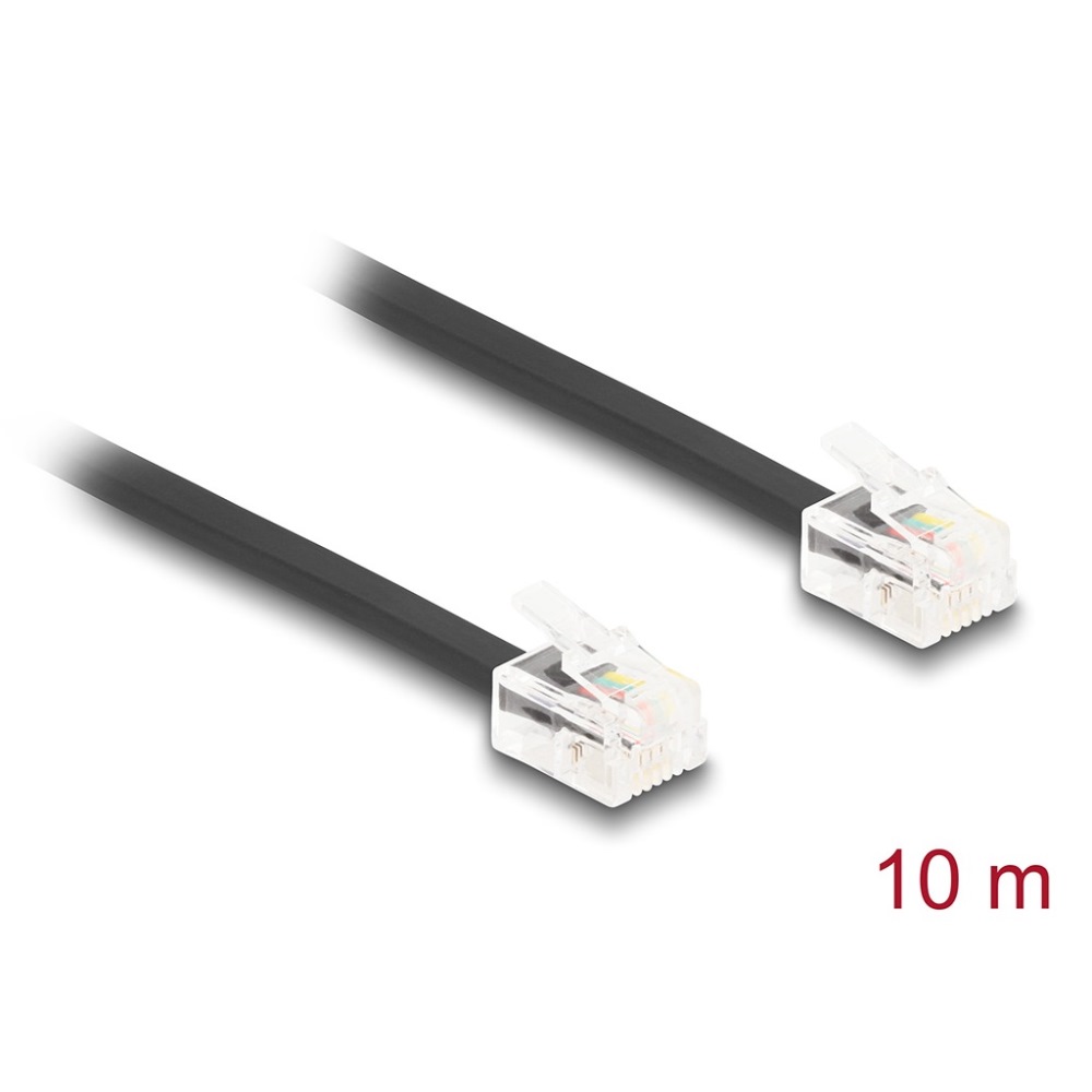 Delock Cable RJ11 M/M 10m Black (90621)