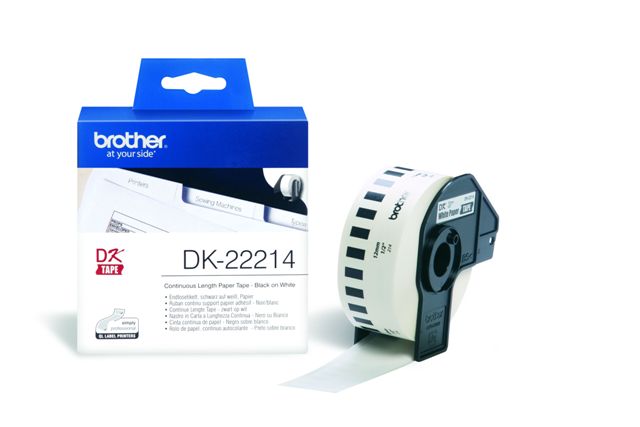 Brother DK-22214 Ρολό Αυτοκόλλητο Χαρτί Θερμικό 12mm x 30.5m