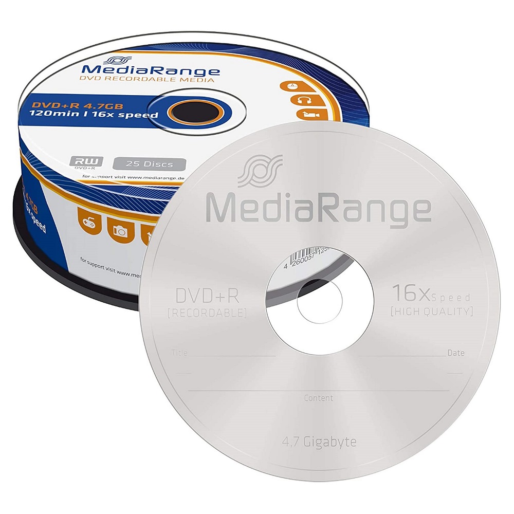 MediaRange DVD+R 4.7GB 120min 16x Cake Box 25pcs (MR404)