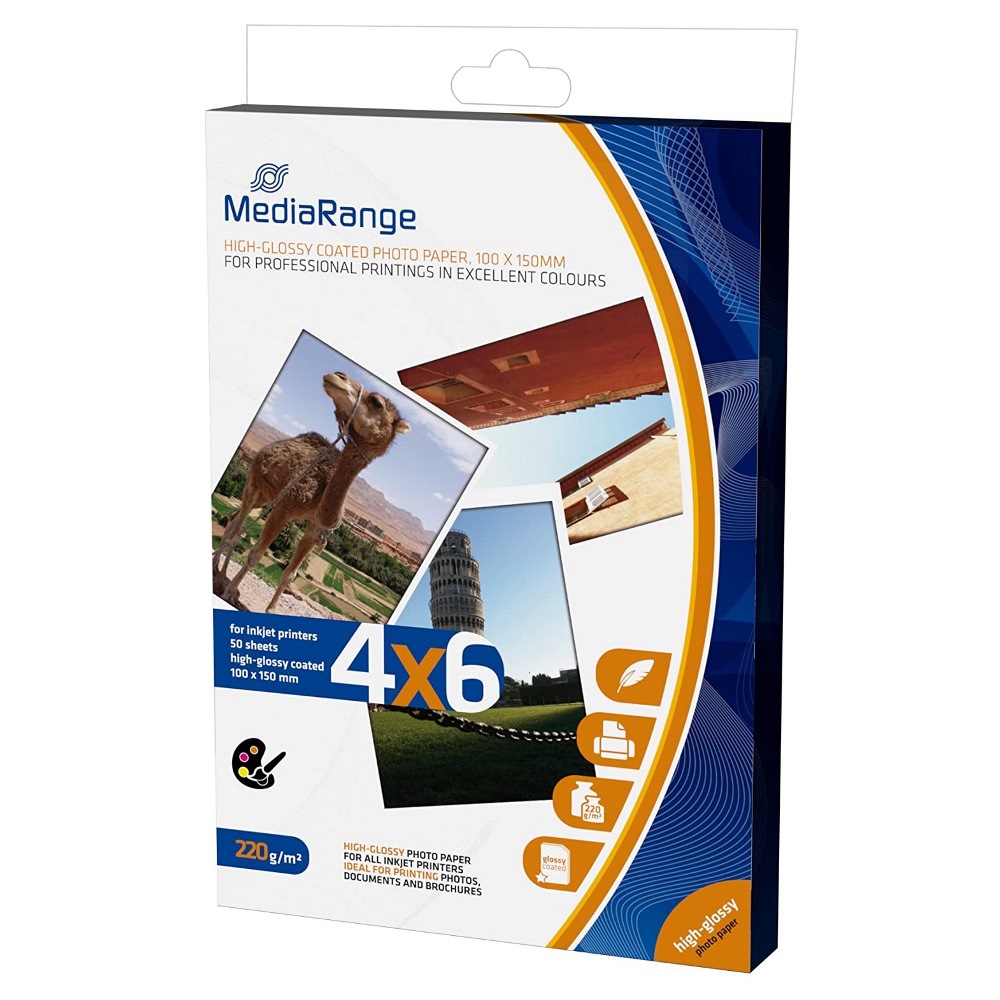 MediaRange Glossy Photo Paper Cards 220gr 10x15cm 50φ (MRINK104)