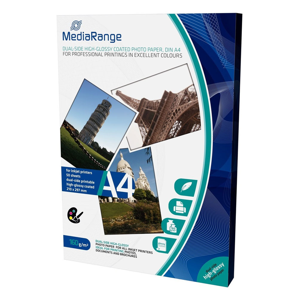 MediaRange Dual-Side Glossy Photo Paper 160gr A4 50φ (MRINK108)