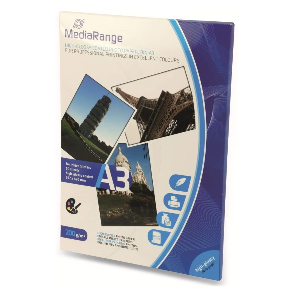 MediaRange High-Glossy Photo Paper 200gr A3 50φ (MRINK109)