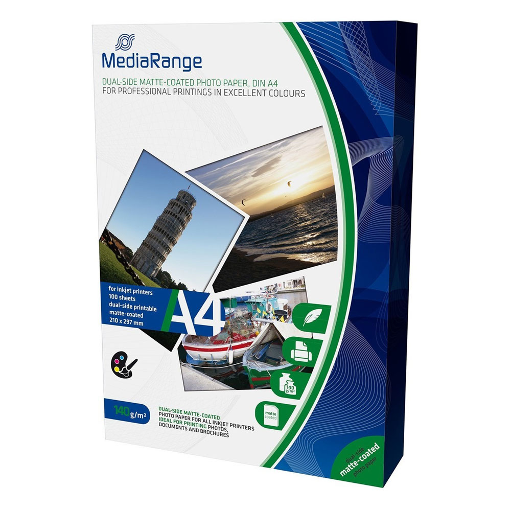 MediaRange Dual-Side Matte Photo Paper 140gr A4 100φ (MRINK111)