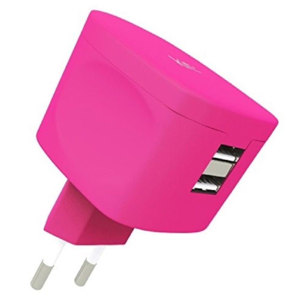Kit Fresh Dual USB Charger 3.4A Pink