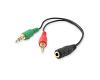 Equip 3.5mm Stereo 4pin > 2 x Stereo F/M 3pin (147942)