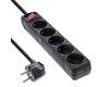 InLine 5-Port Schuko Power Strip Black 1.5m (16451D)