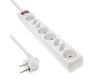 InLine 8-Port Schuko + Euro Power Strip White 1.5m (16481T)