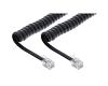 InLine Coiled Cable RJ10 1:1 M/M 4m Black (18895A)