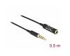 Delock Stereo Extension Cable 3.5mm 4pin 0.5m Slim Black (66074)