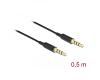 Delock Stereo Cable 3.5mm 4pin 0.5m Slim Black (66075)
