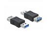 Delock Adapter USB-A 3.0 M/F Data Blocker (66497)