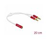 Delock Headset Adapter 3.5mm 4pin > 2 x 3pin F/M (66523)