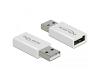 Delock Adapter USB-A 2.0 M/F Data Blocker White (66530)