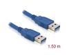 Delock USB-A 3.0 Data Cable M/M 1.5m Blue (82430)