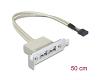 Delock 2 x USB 2.0 Low Profile Slot Bracket 50cm (83119)