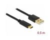 Delock USB-C 2.0 Male > USB 2.0 Type A Male 0.5m (83326)