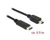 Delock USB-C 2.0 Male > USB 2.0 Mini-B Male 0.5m (83335)