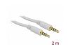 Delock Stereo Cable 3.5mm 4pin M/M 2m White (83441)