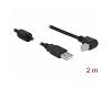 Delock USB 2.0 Data Cable M/M 2m Angled Black (83528)